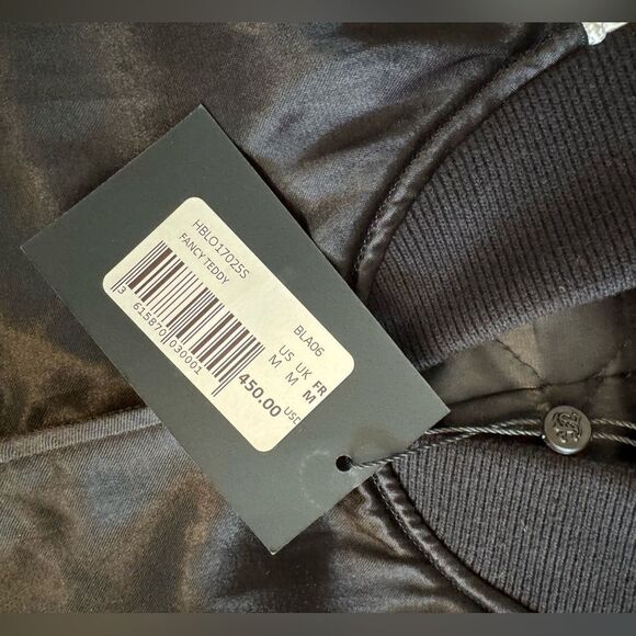 The Kooples Bomber jackets men’s fancy teddy M medium black NWT fall MSRP$450 - Picture 3 of 10
